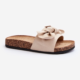 Damflip-flops med rosett Beige Ezephira 2