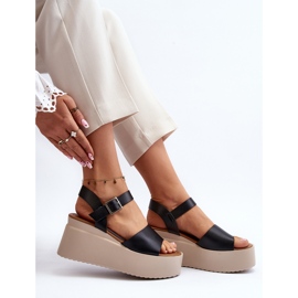 Kvinnors svarta sandaler Geferia 2