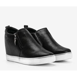 Svart blanka Avery -sneakers för kvinnor 1