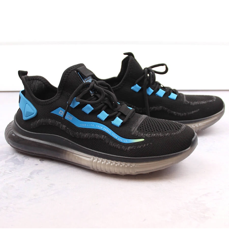 Svarta slip-on sportskor för män Big Star NN174450 1