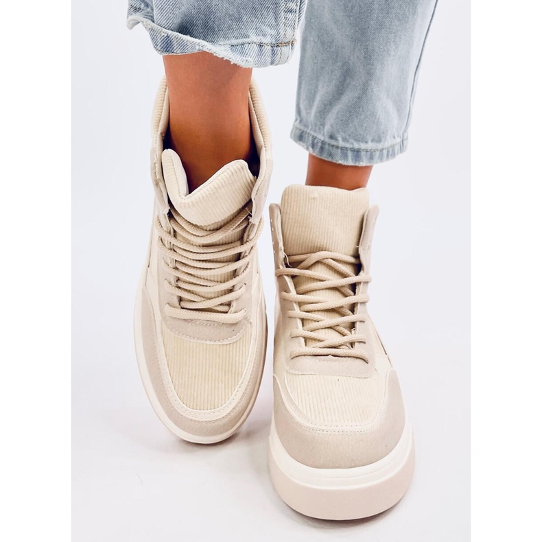 Riess Beige high-top sneakers 1