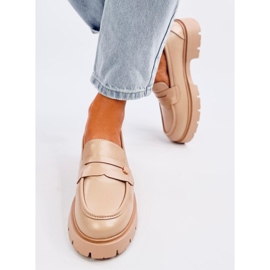 Sidney Khaki plattform loafers beige 1