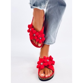 Kork flip flops med Charss Orange kuddblommor 1