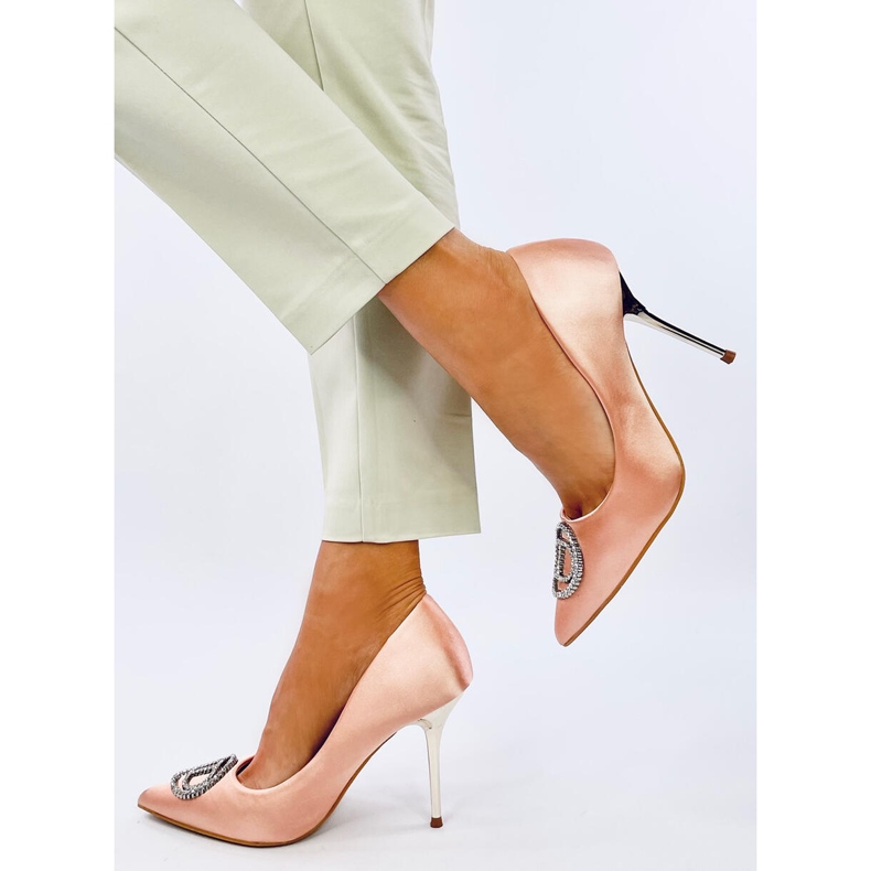 Malconi Champagne höga klackar med kristalldekor rosa 2