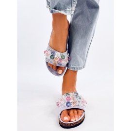 Kork flip-flops med Maliv lila stenar purpur 1