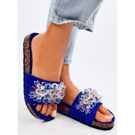 Kork flip-flops med Maliv Blue stenar blå 2