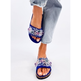 Kork flip-flops med Maliv Blue stenar blå 1