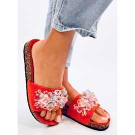 Korkflipflops med Maliv Orange stenar 2