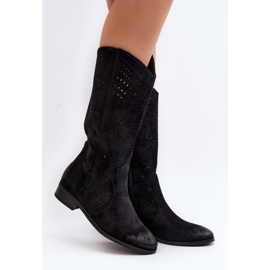 Vinceza Genombrutna mid-calf ankelboots Svart Kleorelia 2