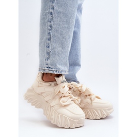 Beige damsneakers på en tjock sula Ellerai 1