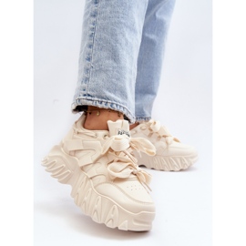 Beige damsneakers på en tjock sula Ellerai 2