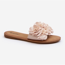 Kvinnors flip flops med blommor Beige Eelfan 2