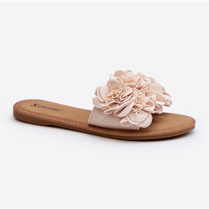 Kvinnors flip flops med blommor Beige Eelfan 2