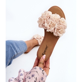 Kvinnors flip flops med blommor Beige Eelfan 1