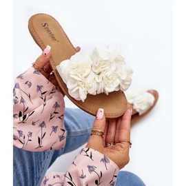 Kvinnors flip flops med blommor White Eelfan vit 1