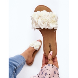 Kvinnors flip flops med blommor White Eelfan vit 2