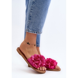Flip Flops för kvinnor med blommor Fuchsia Eelfan rosa 2