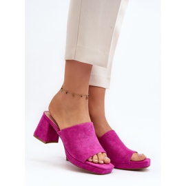 Flip Flops med hög klack för kvinnor Fuchsia Bralya rosa 2