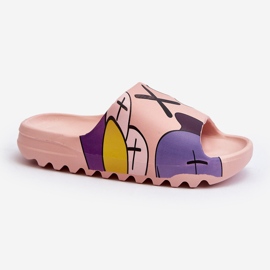 Gummi flip flops med rosa monstertryck 1