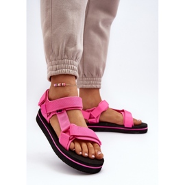 Platformsandaler dam Lee Cooper LCW-24-05-2750L Fuchsia rosa 4