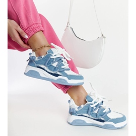 Blå sneakers med Melilot-tyginlägg 1