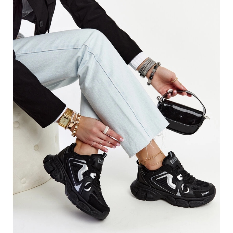 Svarta sneakers med massiv Jacobine-sula 1