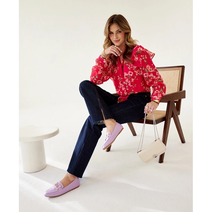 Lila Comerio-mockasiner med spänne purpur 2