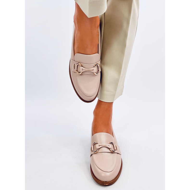 Pontei Beige högklackade loafers 1