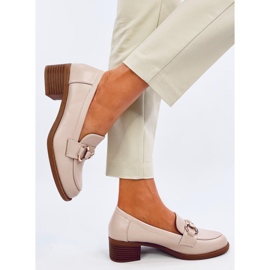Pontei Beige högklackade loafers 2
