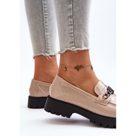 Vinceza Lackmockasiner för kvinnor på platt klack, Beige Ezoma 6