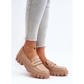 Vinceza Eko lädermockasiner för kvinnor Beige Seravisa 2