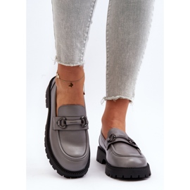 Vinceza Dam Eco Leather Loafers Grå Ledda 1