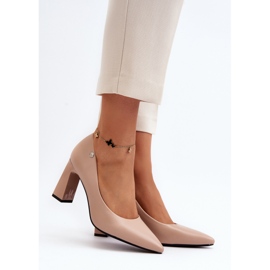 Vinceza Beige Eco Läder Högklackade Pumps Giseleni 2