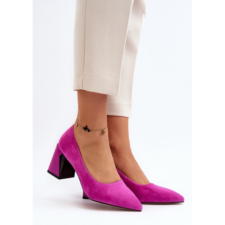 Vinceza Fuchsia Alessyndra pumps med hög klack i mocka rosa 2