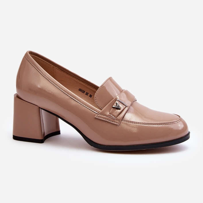 Vinceza Beige Patent högklackade pumpar Felicijana 2