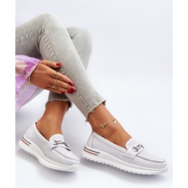 Vinceza Lädermockasiner för kvinnor Vit Veridinna 1