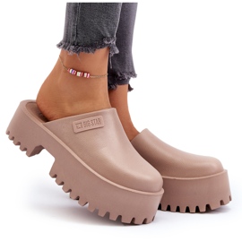 Big Star Damflip-flops på en massiv sula Stor stjärna NN274016 Beige 12