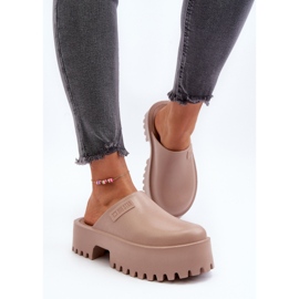Big Star Damflip-flops på en massiv sula Stor stjärna NN274016 Beige 8