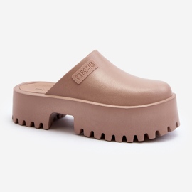 Big Star Damflip-flops på en massiv sula Stor stjärna NN274016 Beige 4