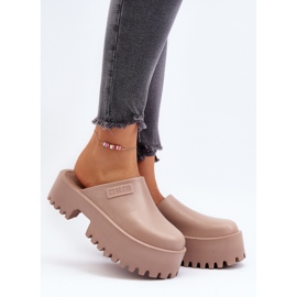 Big Star Damflip-flops på en massiv sula Stor stjärna NN274016 Beige 5