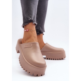 Big Star Damflip-flops på en massiv sula Stor stjärna NN274016 Beige 6