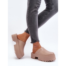 Big Star Damflip-flops på en massiv sula Stor stjärna NN274016 Beige 7