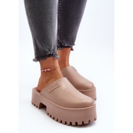 Big Star Damflip-flops på en massiv sula Stor stjärna NN274016 Beige 9