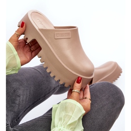 Big Star Damflip-flops på en massiv sula Stor stjärna NN274016 Beige 3