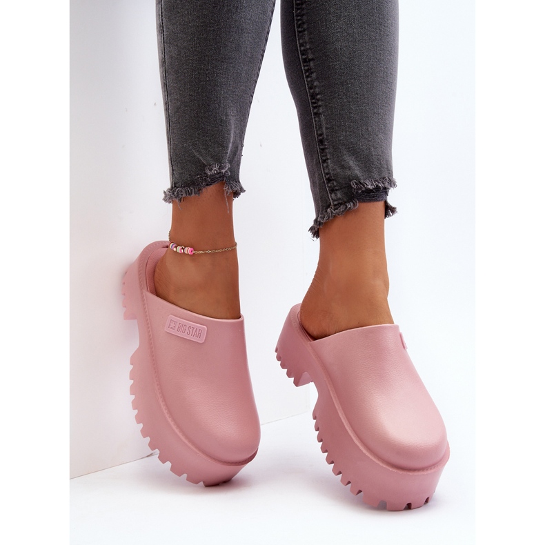 Damflip-flops på en massiv sula Big Star NN274020 Rosa 1