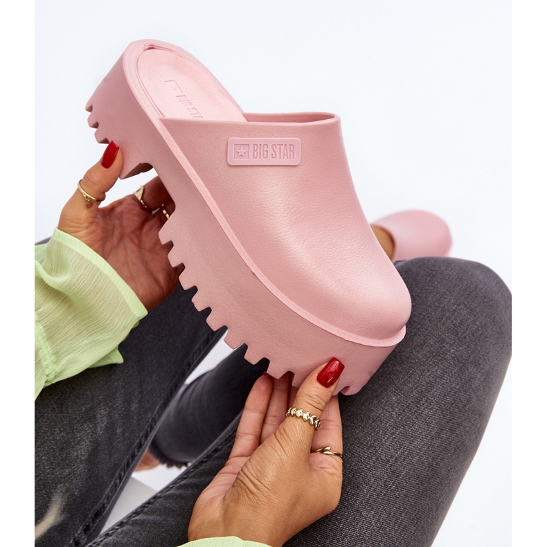 Damflip-flops på en massiv sula Big Star NN274020 Rosa 2