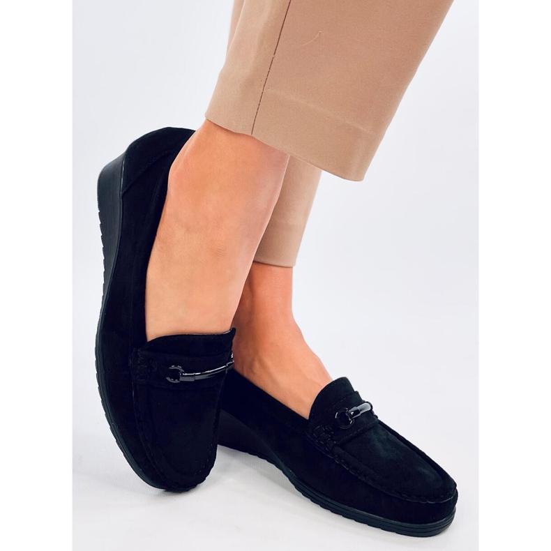 Indian Black wedge loafers svart 2