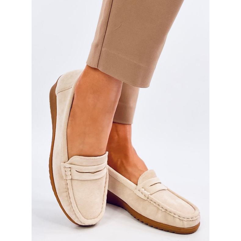 Vegar Beige wedge loafers 2
