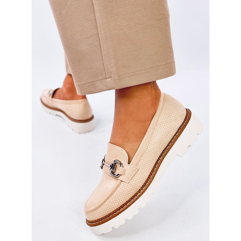 Clays Beige mockasiner för kvinnor 2