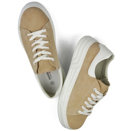 Skinnskor för kvinnor med platt sula, beige 1